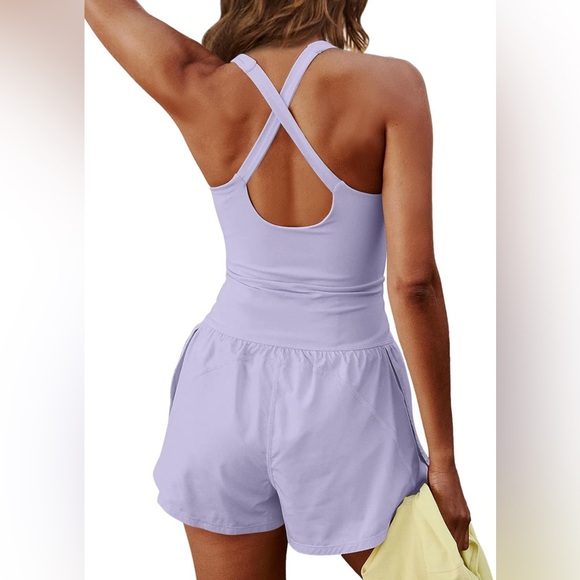 NWT - Women’s Workout Romper Light Purple - Picture 7 of 8